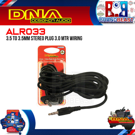 DNA ALR033 3M 3.5MM Stereo Plug To 3.5MM Right Angle Plug Audio Lead