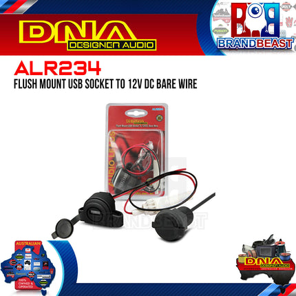 DNA ALR234 Flush Mount USB Socket to 12V DC Bare Wire