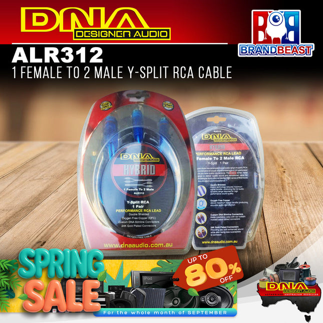 DNA ALR312 1 Female To 2 Male Y-Split RCA Cable