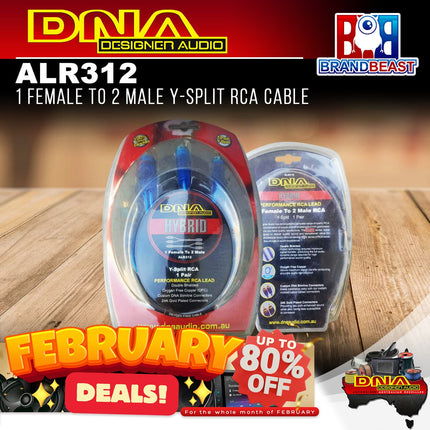 DNA ALR312 1 Female To 2 Male Y-Split RCA Cable