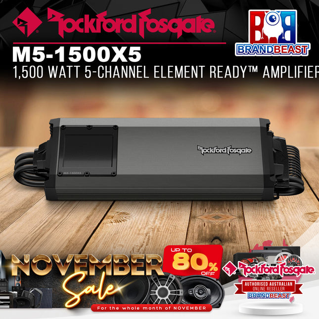 Rockford Fosgate M5-1500X5 1,500 Watt 5-Channel Element Ready™ Amplifier