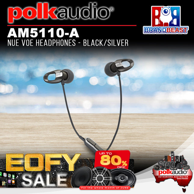 Polk Audio AM5110-A Nue Voe Headphones - Black/Silver