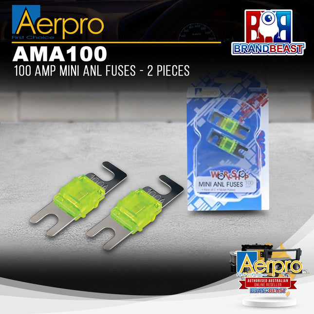 Aerpro AMA100 100 Amp Mini ANL Fuses - 2 Pieces