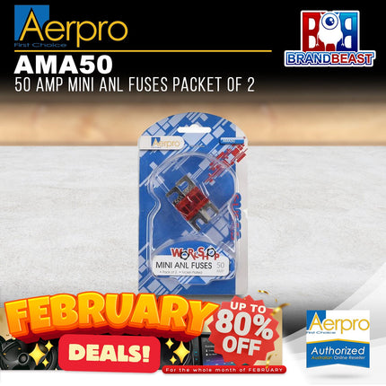 Aerpro AMA50 50 Amp Mini ANL Fuses - 2 Pieces