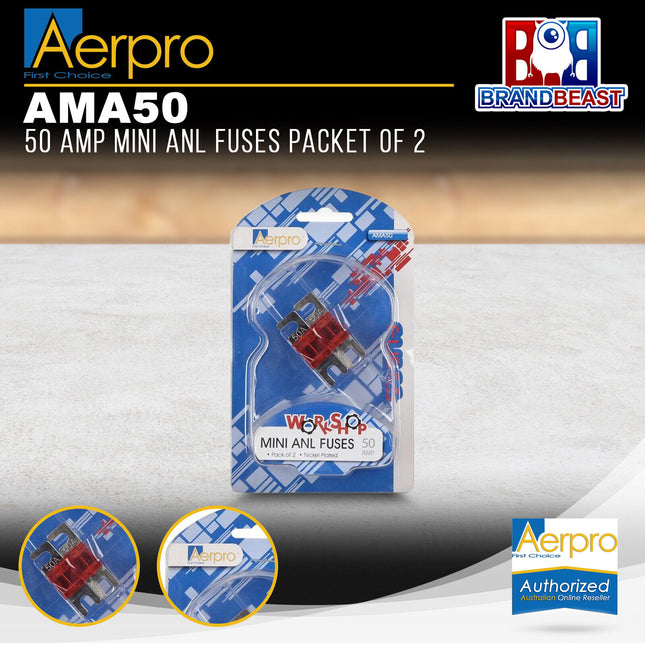 Aerpro AMA50 50 Amp Mini ANL Fuses - 2 Pieces