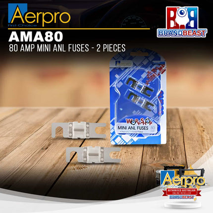 Aerpro AMA80 80 Amp Mini ANL Fuse - 2 Pieces