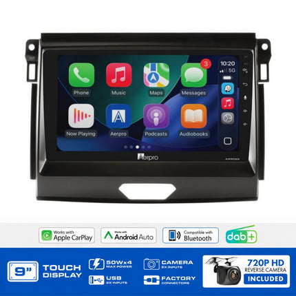 Aerpro AMDFO4 9" Multimedia Receiver Kit Ford Ranger PX3 2018-2019