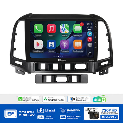 Aerpro AMDHY20 9" Wireless CarPlay Android Auto DAB+ Hyundai Santa Fe 2006-2009 Amplified