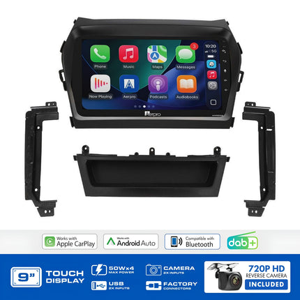 Aerpro AMDHY25 9" Wireless CarPlay Android Auto DAB+ Hyundai Santa Fe 2013-2018