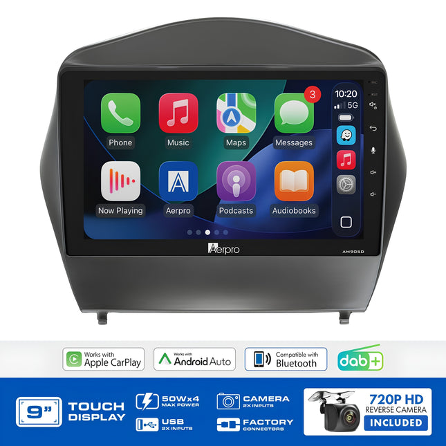 Aerpro AMDHY9 9" Wireless CarPlay Android Auto DAB+ Hyundai iX35 2009-2013 Navigation
