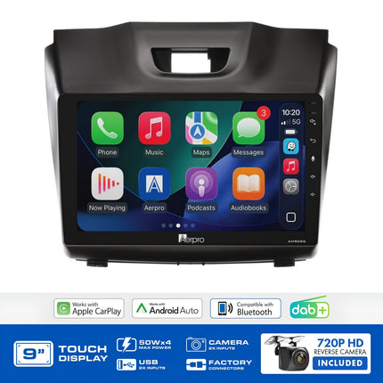 Aerpro AMDIZ1B 9" Wireless CarPlay DAB+ Holden Colorado Isuzu D-Max MU-X Upgrade Kit