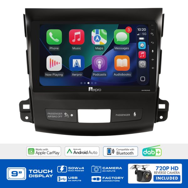 Aerpro AMDMB12 9" Multimedia Receiver Outlander Peugeot 4007