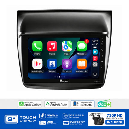 Aerpro AMDMB23 Mitsubishi Triton ML MN 2007-2014 9" Head Unit Wireless CarPlay DAB+
