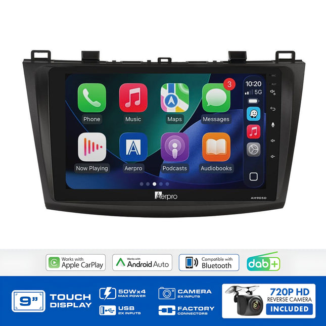 Aerpro AMDMZ5 9" Multimedia Receiver Mazda 3 BL Bose 2009-13