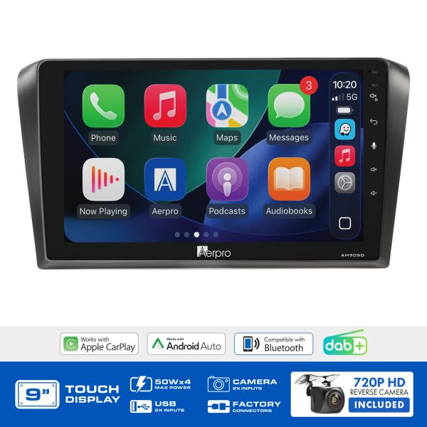 Aerpro AMDMZ6 9" Multimedia Receiver Mazda 3 BK 2004-2009 Kit