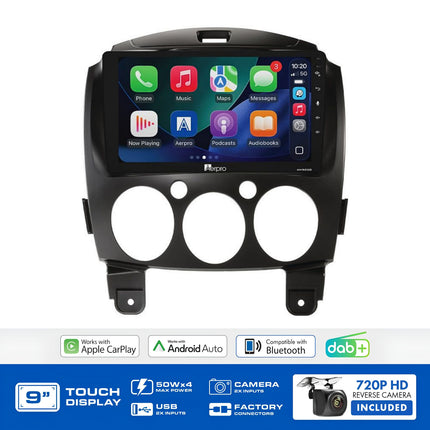Aerpro AMDMZ7 9" Multimedia Receiver Mazda 2 DE 2007-2014 SWC