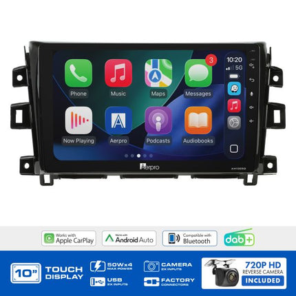 Aerpro AMDNI27 Nissan Navara 2019-2023 10" Head Unit CarPlay DAB+ 360 Camera Sat Nav