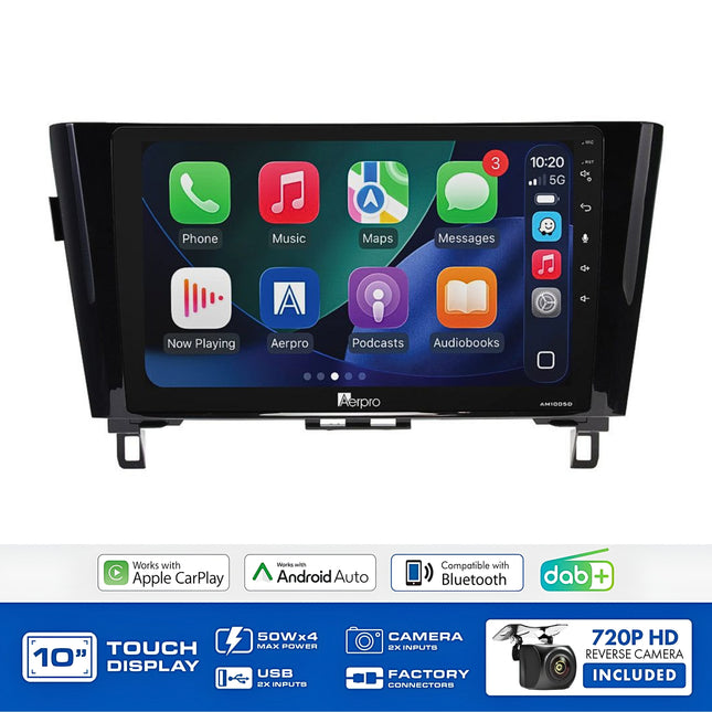 Aerpro AMDNI4 10 Inch Multimedia Receiver Nissan Qashqai X-Trail No Nav
