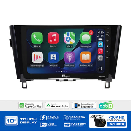 Aerpro AMDNI5 Nissan Qashqai X-Trail 2014-2020 10" Head Unit CarPlay 360 Camera Nav