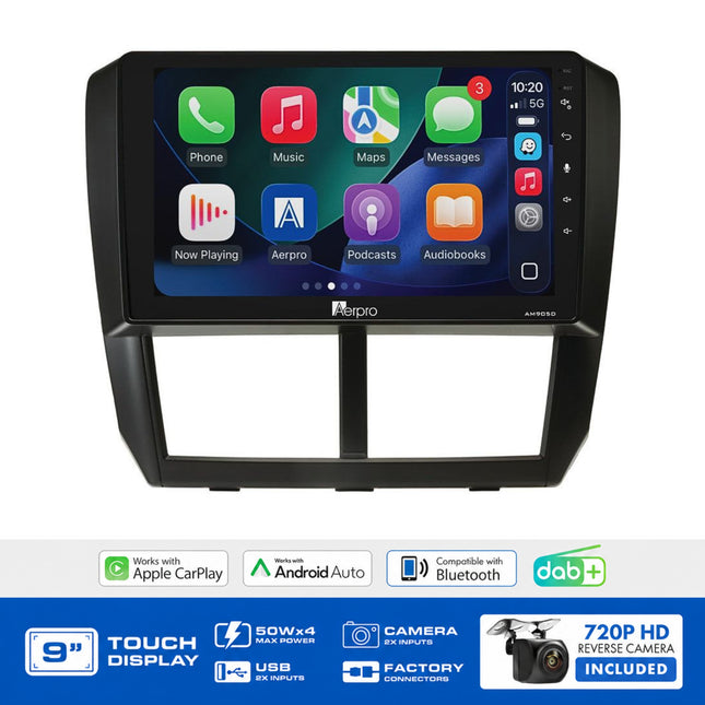 Aerpro AMDSU6 Subaru Forester Impreza WRX 9" Head Unit CarPlay DAB+ No Nav Phone SWC