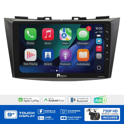 Aerpro AMDSZ4 Suzuki Swift 2011-2017 9" Head Unit Wireless CarPlay DAB+ SWC USB