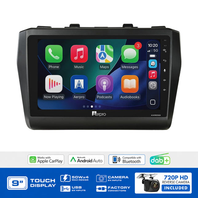 Aerpro AMDSZ6 Suzuki Swift 2017-On 9" Head Unit Wireless CarPlay DAB+ Camera USB AUX