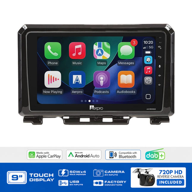 Aerpro AMDSZ7 Suzuki Jimny 2018-On 9" Head Unit Wireless CarPlay DAB+ Camera USB AUX