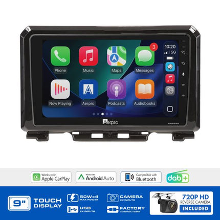 Aerpro AMDSZ7 Suzuki Jimny 2018-On 9" Head Unit Wireless CarPlay DAB+ Camera USB AUX