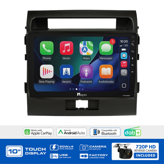 Aerpro AMDTO18 Toyota LandCruiser 200 Series 2012-2016 10" Head Unit CarPlay DAB+