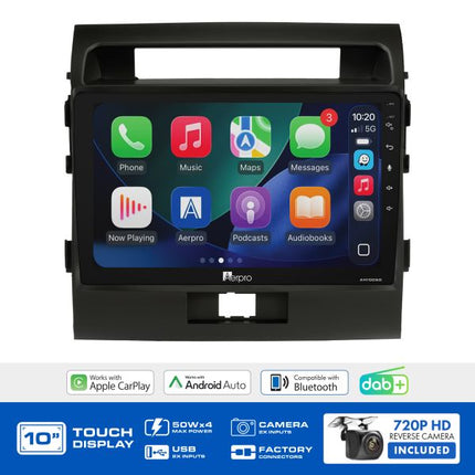 Aerpro AMDTO18 Toyota LandCruiser 200 Series 2012-2016 10" Head Unit CarPlay DAB+