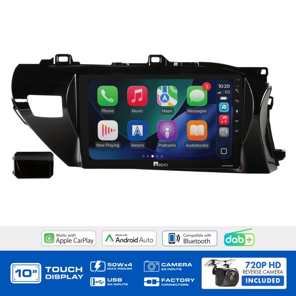 Aerpro AMDTO2 10" Multimedia Receiver Kit Toyota Hilux 2015-2020