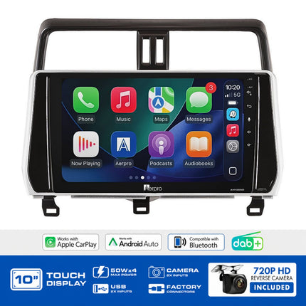 Aerpro AMDTO22 10" Multimedia Receiver Kit Toyota Prado GXL 2017-2020