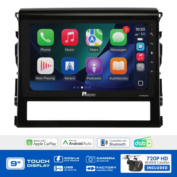 Aerpro AMDTO26 9" Multimedia Receiver Kit Landcruiser 200 Series