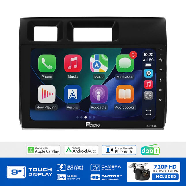 Aerpro AMDTO35 Toyota LandCruiser 70 Series 2023-On 9" Head Unit Wireless CarPlay DAB+