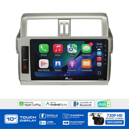 Aerpro AMDTO36 Toyota Prado 150 Series 2014-2017 10" Head Unit CarPlay DAB+ USB AUX