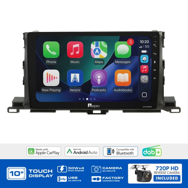 Aerpro AMDTO37 10" Multimedia Receiver Kit Toyota Kluger 2014-2019