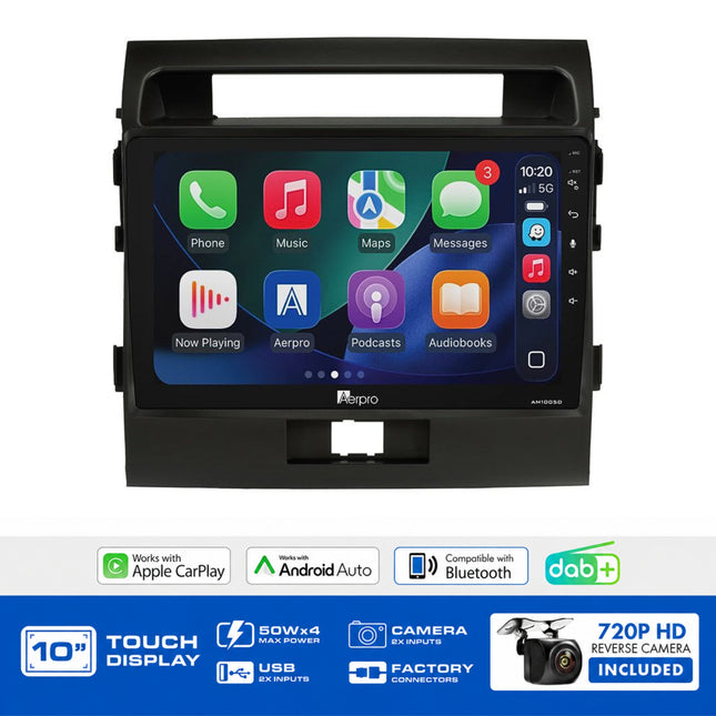 Aerpro AMDTO41 10" Multimedia Receiver Landcruiser 200 No SWC