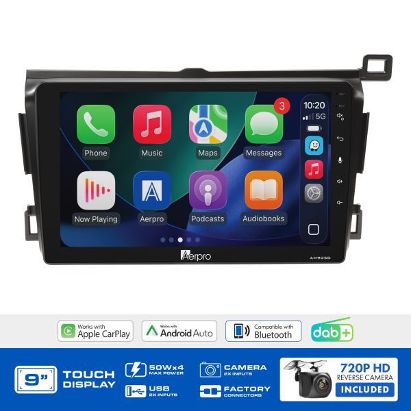 Aerpro AMDTO5 9" Wireless CarPlay Android Auto DAB+ Toyota RAV4 2013-2017 Non-Amplified