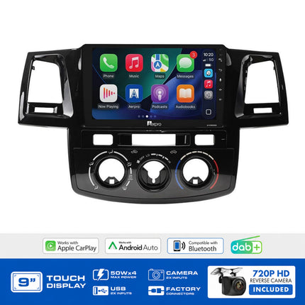 Aerpro AMDTO9 9" Wireless CarPlay Android Auto DAB+ Toyota Hilux 2005-2011 With SWC