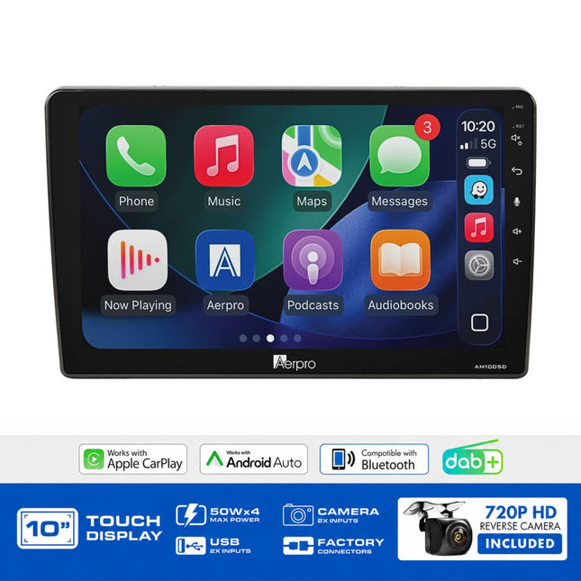 Aerpro AMDVW3 10" Multimedia Receiver VW Blaupunkt White MFD