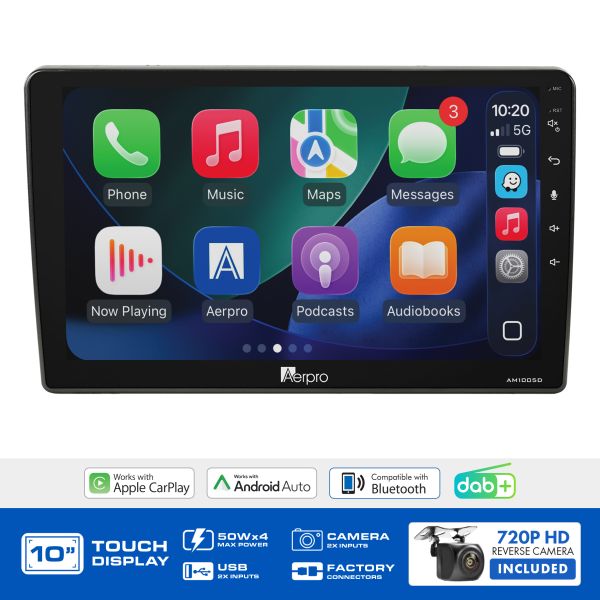 Aerpro AMDVW3 10" Multimedia Receiver VW Blaupunkt White MFD