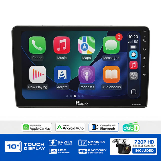 Aerpro AMDVW5 10" Multimedia Receiver VW MIB-PQ Amp Retained