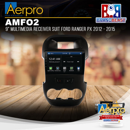 Aerpro AMFO2 9" Multimedia Receiver Suit Ford Ranger PX 2012 - 2015
