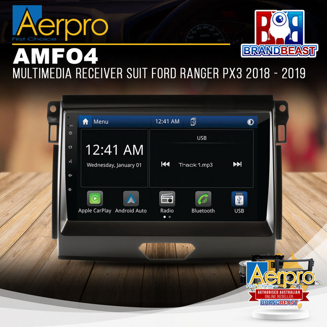 Aerpro AMFO4 Multimedia Receiver Suit Ford Ranger PX3 2018 - 2019