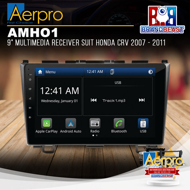 Aerpro AMHO1 9" Multimedia Receiver Suit Honda CRV 2007 - 2011