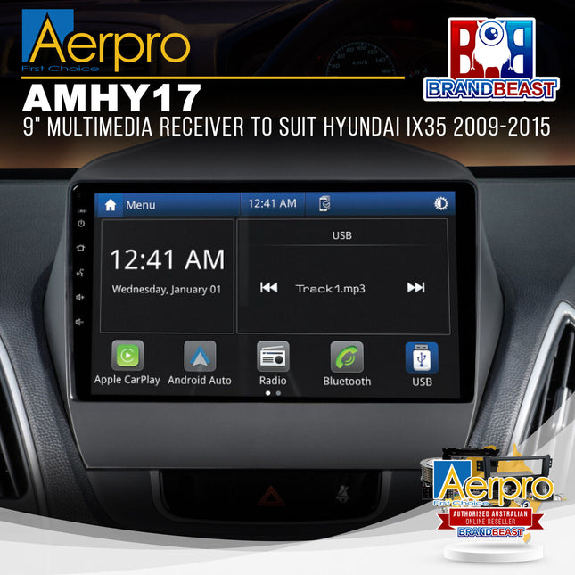 Aerpro AMHY17 9" Multimedia Receiver Suit Hyundai iX35 2009 - 2015