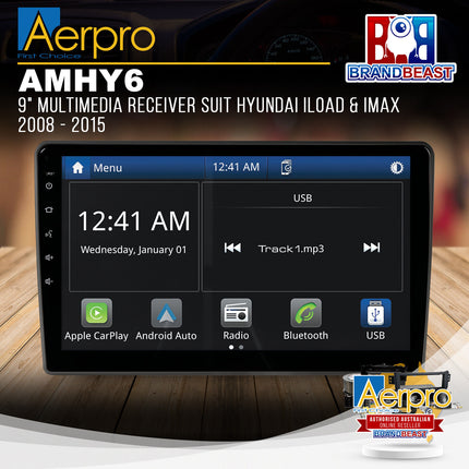 Aerpro AMHY6 9" Multimedia Receiver Suit Hyundai iLoad & iMax 2008 - 2015