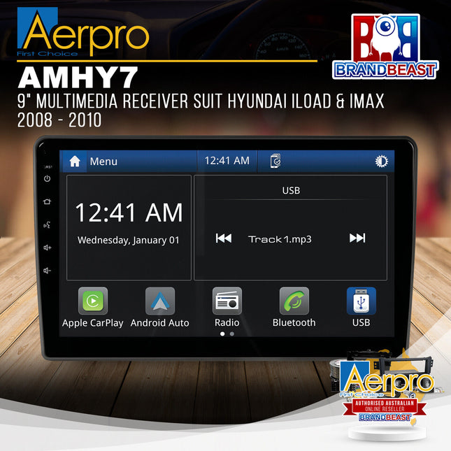 Aerpro AMHY7 9" Multimedia Receiver Suit Hyundai iLoad & iMax 2008 - 2010