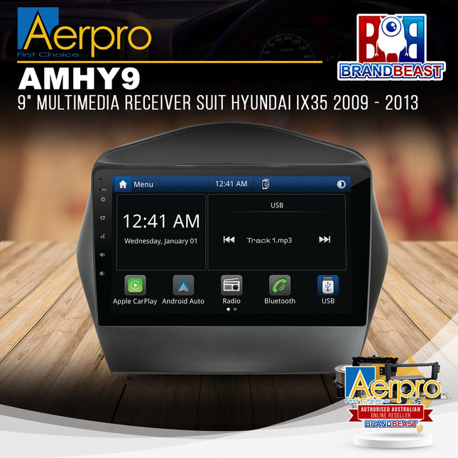 Aerpro AMHY9 9" Multimedia Receiver Suit Hyundai iX35 2009 - 2013