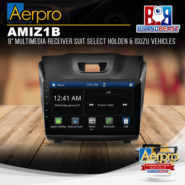 Aerpro AMIZ1B 9" Multimedia Receiver Suit Select Holden & Isuzu Vehicles
